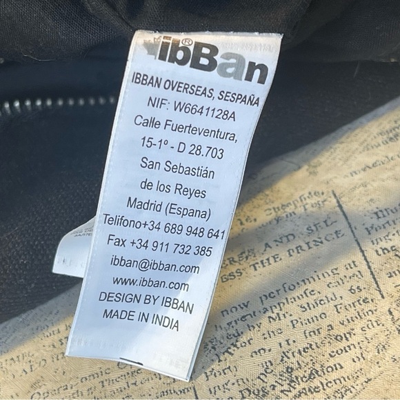 Anthropologie IbBAN LTR Emb. Beaded Fringe Black Linen Bohemian Bag - Picture 12 of 14